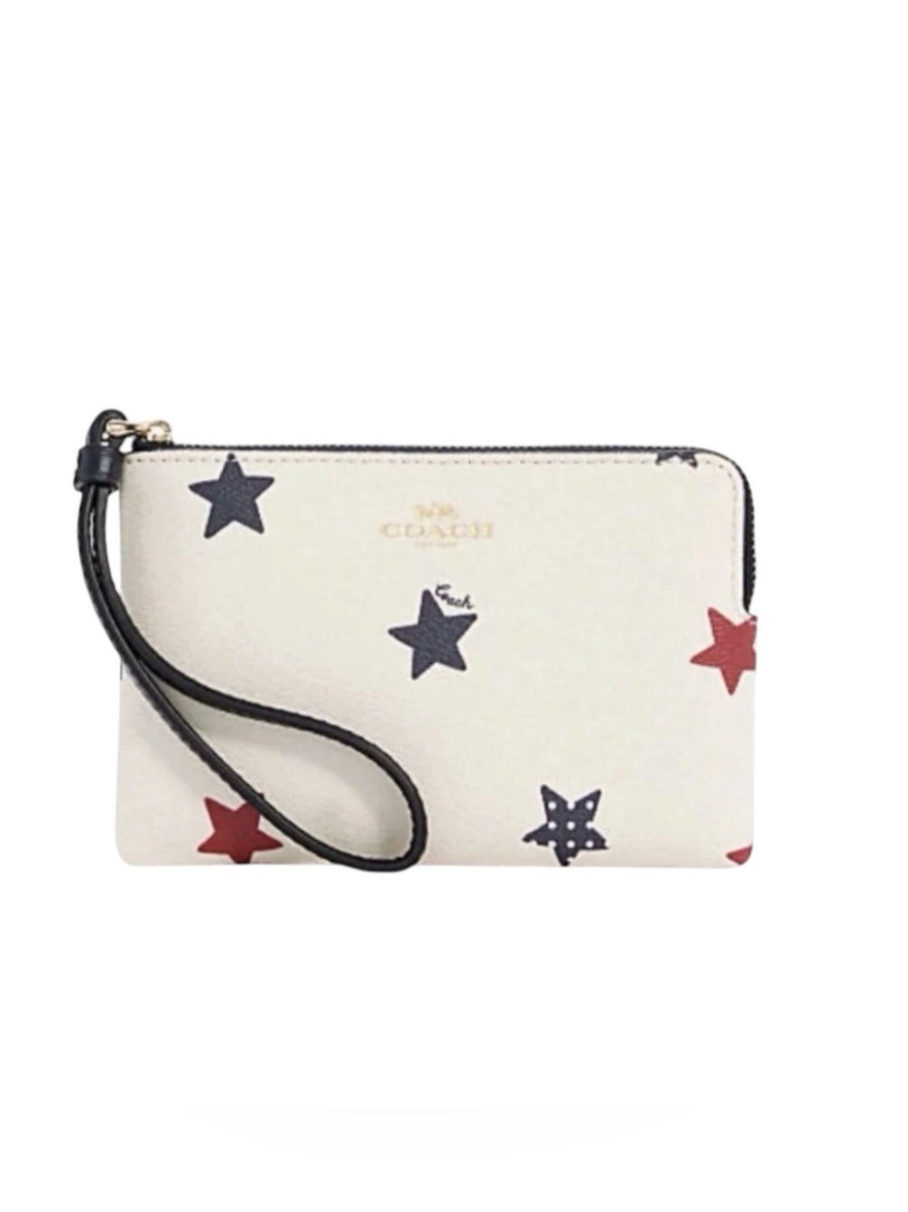 COACH CORNER ZIP WRISTLET WITH AMERICAN STAR PRINT